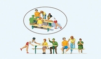 [ PRE10702 ] Preiser Biertje drinken in de tuin 1/87