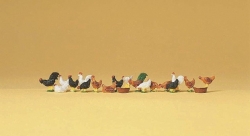[ PRE14168 ] Preiser Hens and cocks 1/87  HO
