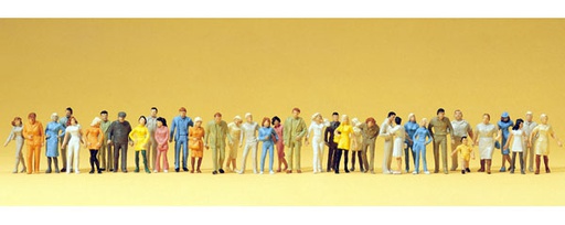 [ PRE14402 ] Preiser miniatuurfiguren staand en wandelend 1/87 HO  36st