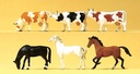 [ PRE75019 ] Preiser paarden en koeien 1/87 HO