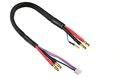 [ PROC-50289 ] Team Corally - Charge/Balance Lead 4mm Bullit Connector 2S -  Charger 2S XH Connector - 2mm Bullit Connector - 14 AWG ULTRA V+ Silicon Wire - 30cm - 1 pc 