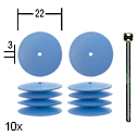 [ PX28293 ] Proxxon Elastische siliconen polijststenen in lens-vorm., Ø 22mm, 10 st. + houder