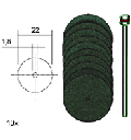 [ PX28810 ] Proxxon Set doorslijpschijven Ø 22 mm, 10 st. + houder