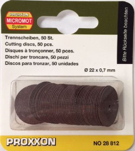 [ PX28812 ] Proxxon Doorslijpschijven Ø 22 mm. 50 st.