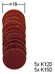 [ PX28983 ] Proxxon Schuurschijven Ø 18 mm, 20 st. (elk 10 st. K 120 + K 150)