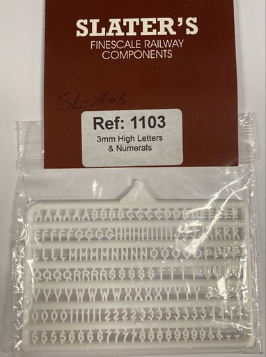 [ SL-1103 ] Slater's Plastikard Letters-cijfers 3 mm white