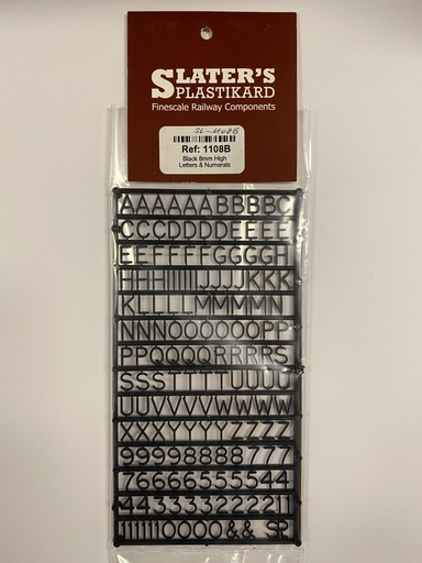 [ SL-1108B ] Slater's Plastikard Letters en cijfers 8 mm zwart