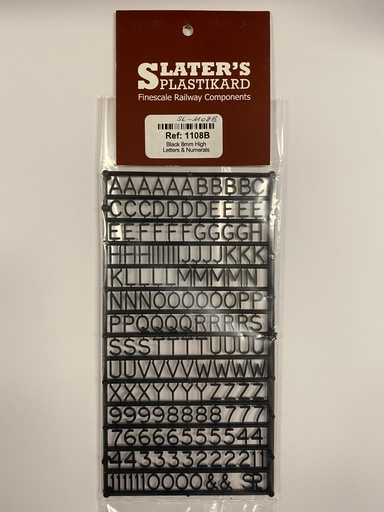 [ SL-1108B ] Slater's Plastikard Letters en cijfers 8 mm zwart
