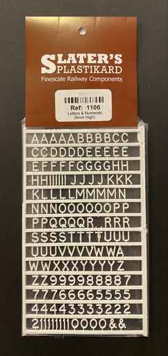 [ SL-1106 ] Slater's Plastikard Letters en cijfers 6 mm wit