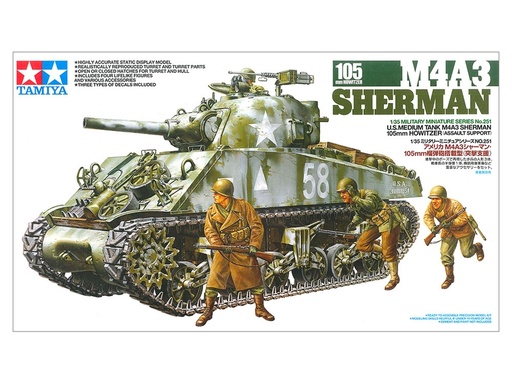 [ T35251 ] Tamiya M4A3 Sherman 105mm Howitzer 1/35