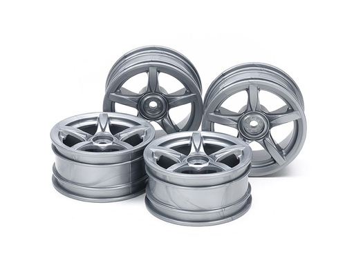 [ T51071 ] Tamiya Arch 5Spk Whl *4 Sil 26mm/+2