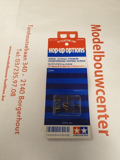 [ T53018 ] Tamiya 10 Titanium C.S.Tap Screws 3x10mm