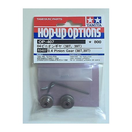 [ T53407 ] Tamiya 0.4 Pinion Gear (38T,39T)
