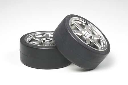 [ T53960 ] Tamiya 6-S Wheel w/D.Tire*2(26mm/+2)