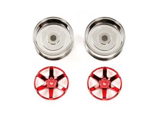 [ T54552 ] Tamiya 2-piece 6-spoke Red Wheel (26mm Off+4)