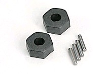 [ TRX-1654 ] Traxxas Wheel hubs, hex (2)/ stub axle pins (2) 