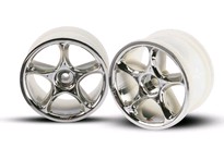 [ TRX-2472 ] Traxxas Wheels, Tracer 2.2" (chrome) (2) (Bandit rear) -TRX2472 