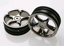 [ TRX-2473A ] Traxxas Wheels, Tracer 2.2&quot; (black chrome) (2) (Bandit front) -TRX2473A