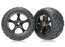[ TRX-2478A ] Traxxas Tires & wheels, assembled ( black chrome wheels, Anaconda 2.2" tires (Bandit rear) 