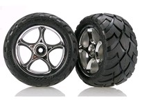 [ TRX-2478R ] Traxxas Tires & wheels, assembled (Tracer 2.2" chrome wheels, Anaconda 2.2" tires ) -TRX2478R