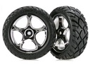 [ TRX-2479R ] Traxxas Tires & wheels, assembled (Tracer 2.2" chrome wheels, Anaconda 2.2" tires with foam inserts) (2) (Bandit front) -TRX2479R