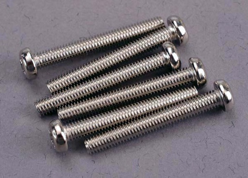 [ TRX-2567 ] Traxxas Screws, 3x23mm roundhead machine (6) 