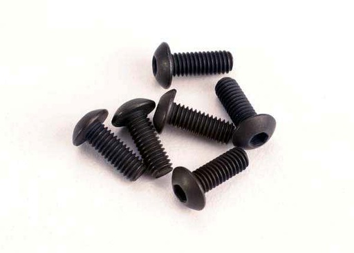 [ TRX-2576 ] Traxxas Screws, 3x8mm button-head machine (hex drive) (6) 