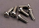 [ TRX-2682 ] Traxxas Screws, 3x8mm roundhead self-tapping (6) 