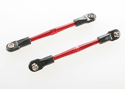 [ TRX-3139X ] Traxxas Turnbuckles, aluminum (red-anodized), toe links, 59mm (2) (assembled with rod ends & hollow balls) (fits Rustler) (requires 5mm aluminum wrench #5477) -TRX3139X