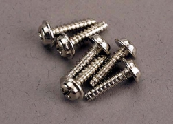 [ TRX-3286 ] Traxxas Screws, 3x12mm washerhead self-tapping (6) 