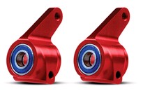 [ TRX-3636X ] Traxxas Steering blocks, Rustler/Stampede/Bandit (2), 6061-T6 aluminum (red-anodized)/ 5x11mm ball bearings (4) -TRX3636X