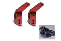 [ TRX-3652X ] Traxxas Stub axle carriers, Rustler/Stampede/Bandit (2), 6061-T6 aluminum (red-anodized)/ 5x11mm ball bearings (4) 