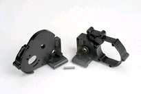[ TRX-3691 ] Traxxas Gearbox halves (l&amp;r) (black) w/ idler gear shaft -TRX3691 