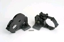 [ TRX-3691 ] Traxxas Gearbox halves (l&r) (black) w/ idler gear shaft 