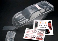 [ TRX-3714 ] Traxxas Body, Rustler (clear, requires painting)/window, lights decal sheet/ wing -TRX3714 
