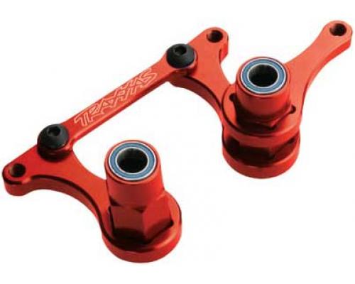 [ TRX-3743X ] Traxxas Steering bellcranks, drag link (red-anodized T6 aluminum)/ 5x8mm ball bearings (4) hardware (assembled) 