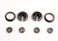 [ TRX-3768 ] Traxxas Spring retainers, upper & lower (2)/ piston head set (2-hole (2)/ 3-hole (2)) -TRX3768 