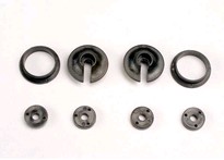 [ TRX-3768 ] Traxxas Spring retainers, upper &amp; lower (2)/ piston head set (2-hole (2)/ 3-hole (2)) 