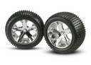 [ TRX-3770 ] Traxxas Tires & wheels, assembled, glued (2.8") (All-Star chrome wheels) -TRX3770 