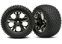 [ TRX-3770A ] Traxxas Tires & wheels, assembled, glued (2.8") (All-Star black chrome wheels) -TRX3770A