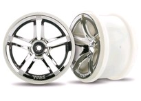 [ TRX-3774 ] Traxxas Wheels, Jato Twin-Spoke 2.8&quot; (chrome) (electric rear) (2) -TRX3774 