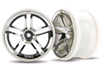 [ TRX-3774 ] Traxxas Wheels, Jato Twin-Spoke 2.8" (chrome) (electric rear) (2) -TRX3774 