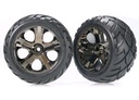 [ TRX-3776A ] Traxxas Tires & wheels, assembled, glued (All-Star black chrome wheels, Anaconda tires, foam inserts) (1 left, 1 right) 