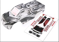 [ TRX-4111R ] Traxxas Body, Nitro Stampede, ProGraphix (replacement for painted body. Graphics are painted- requires paint and final color application)/window, grill, lights decal sheet 