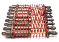 [ TRX-4962 ] Traxxas Big Bore shocks (xx-long) (hard-anodized & Teflon-coated T6 aluminum) (assembled) w/ red springs, TiN shafts (8 pack) 