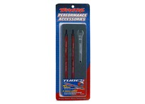 [ TRX-5143R ] Traxxas Toe links, Maxx (Tubes red-anodized, 7075-T6 aluminum, stronger than titanium) (124mm, rear) (2)/ rod ends (4)/ aluminum wrench (1) (For Maxx models w/sealed pivot ball suspension & 3.8'' wheels) 