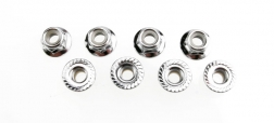 [ TRX-5147X ] Traxxas Nuts, 5mm flanged nylon locking (steel, serrated) (8) 