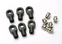 [ TRX-5349 ] Traxxas Rod ends, small, with hollow balls (6) (for Revo steering linkage) -TRX5349 