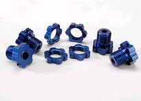 [ TRX-5353X ] Traxxas Wheel hubs, splined, 17mm (blue-anodized) (4)/ wheel nuts, splined, 17mm (blue-anodized) -TRX5353X