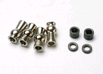 [ TRX-5355 ] Traxxas Hollow ball, tall centered (2)/ tall offset hollow ball (2)/ bump steer adjustment shims; 3.5mm (2), 1.17mm (2) 